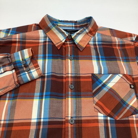 Marmot‎ Mens Long Sleeve Button Up Shirt Plaid Size Medium - Picture 1 of 7